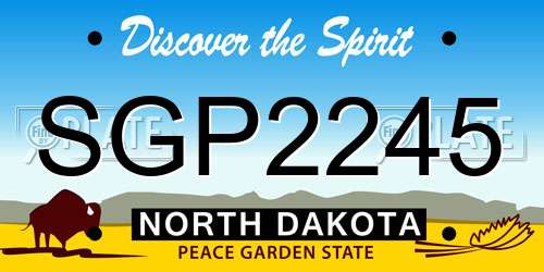 SGP2245 North Dakota License Plate