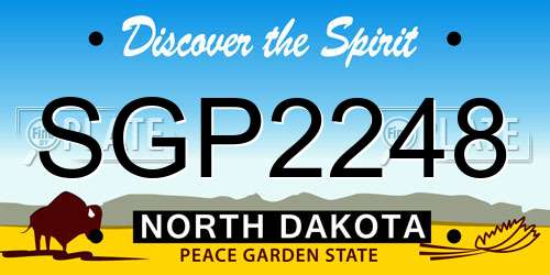 SGP2248 North Dakota License Plate