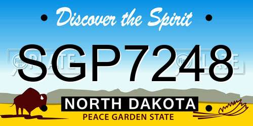 SGP7248 North Dakota License Plate