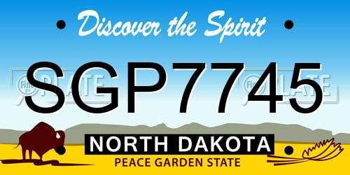SGP7745 North Dakota License Plate