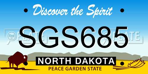 SGS685 North Dakota License Plate
