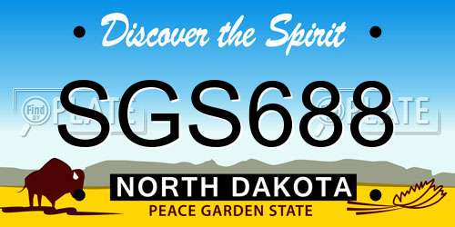 SGS688 North Dakota License Plate