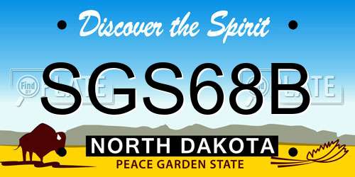 SGS68B North Dakota License Plate