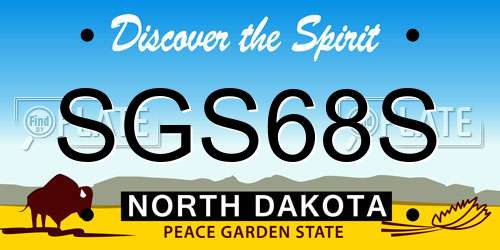 SGS68S North Dakota License Plate