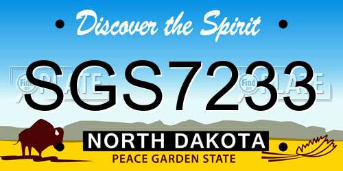 SGS7233 North Dakota License Plate