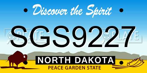 SGS9227 North Dakota License Plate
