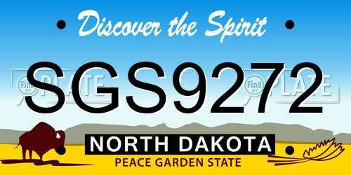 SGS9272 North Dakota License Plate
