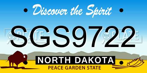 SGS9722 North Dakota License Plate