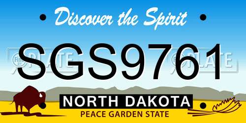 SGS9761 North Dakota License Plate