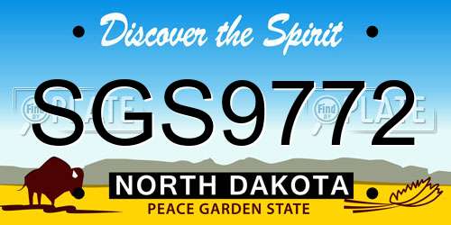 SGS9772 North Dakota License Plate