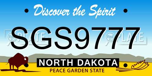 SGS9777 North Dakota License Plate