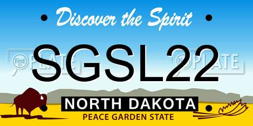 SGSL22 North Dakota License Plate