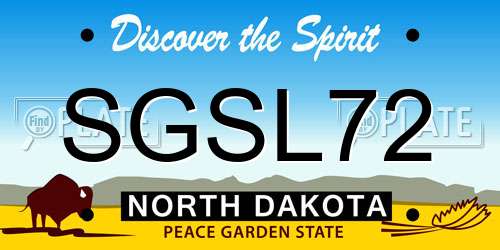 SGSL72 North Dakota License Plate