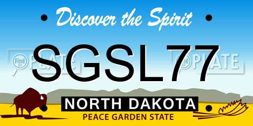 SGSL77 North Dakota License Plate