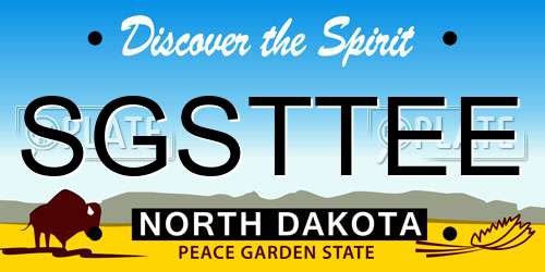 SGSTTEE North Dakota License Plate