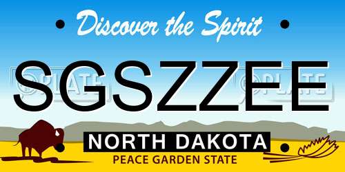 SGSZZEE North Dakota License Plate