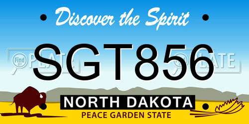 SGT856 North Dakota License Plate