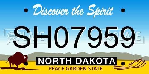 SH07959 North Dakota License Plate
