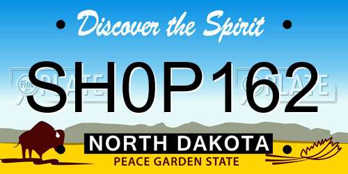 SH0P162 North Dakota License Plate