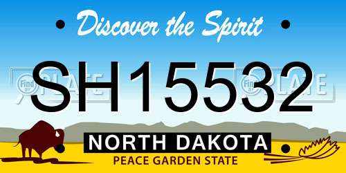 SH15532 North Dakota License Plate