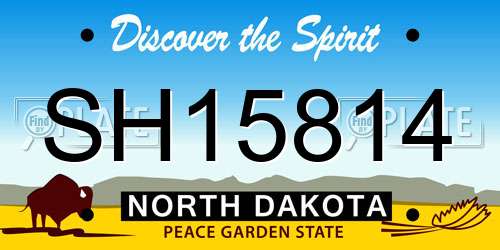 SH15814 North Dakota License Plate
