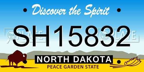 SH15832 North Dakota License Plate