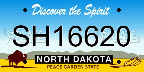 SH16620 North Dakota License Plate