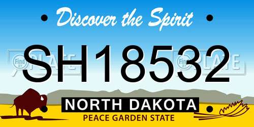 SH18532 North Dakota License Plate