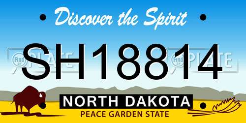 SH18814 North Dakota License Plate