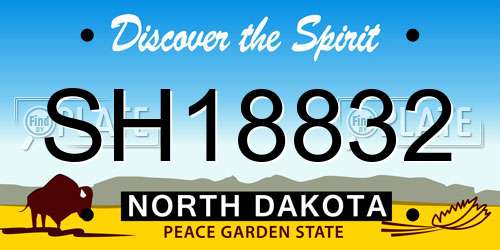 SH18832 North Dakota License Plate
