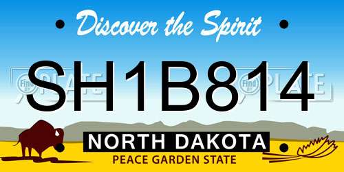 SH1B814 North Dakota License Plate