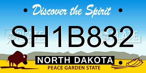 SH1B832 North Dakota License Plate