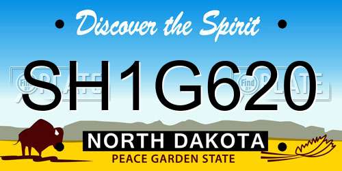 SH1G620 North Dakota License Plate