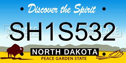 SH1S532 North Dakota License Plate