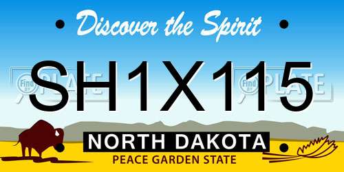 SH1X115 North Dakota License Plate