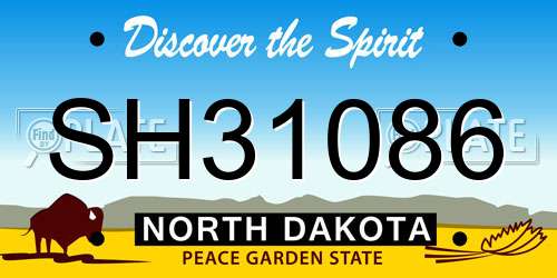 SH31086 North Dakota License Plate