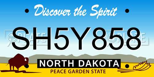SH5Y858 North Dakota License Plate