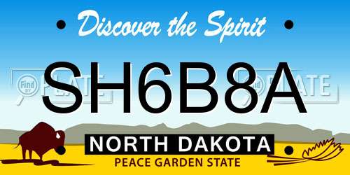 SH6B8A North Dakota License Plate
