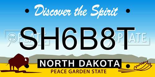 SH6B8T North Dakota License Plate