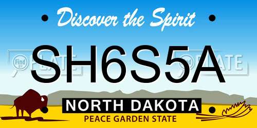 SH6S5A North Dakota License Plate