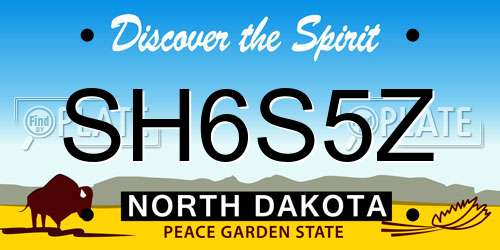 SH6S5Z North Dakota License Plate