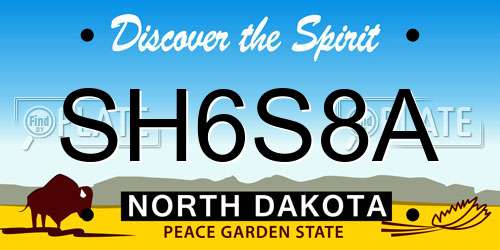 SH6S8A North Dakota License Plate