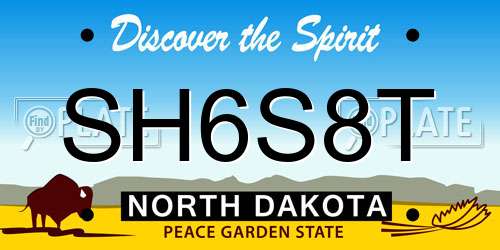 SH6S8T North Dakota License Plate