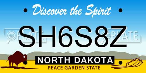 SH6S8Z North Dakota License Plate