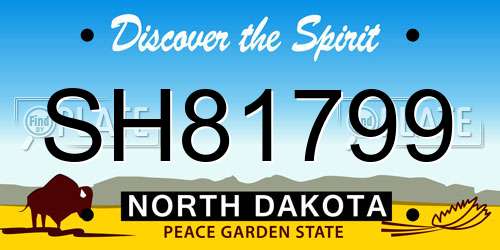 SH81799 North Dakota License Plate