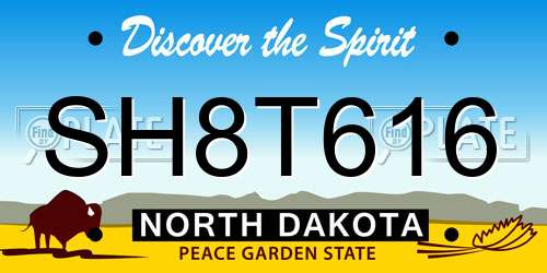 SH8T616 North Dakota License Plate