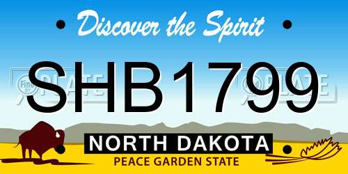 SHB1799 North Dakota License Plate
