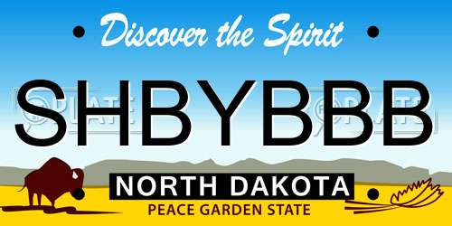 SHBYBBB North Dakota License Plate