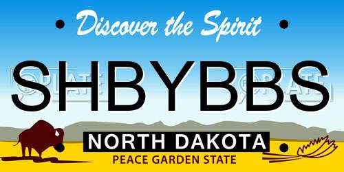 SHBYBBS North Dakota License Plate