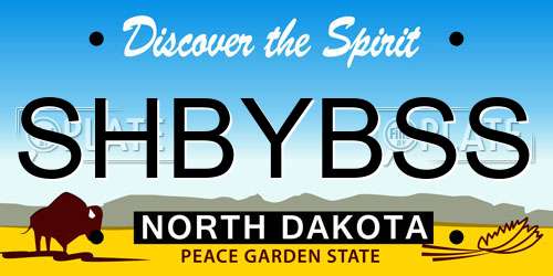 SHBYBSS North Dakota License Plate